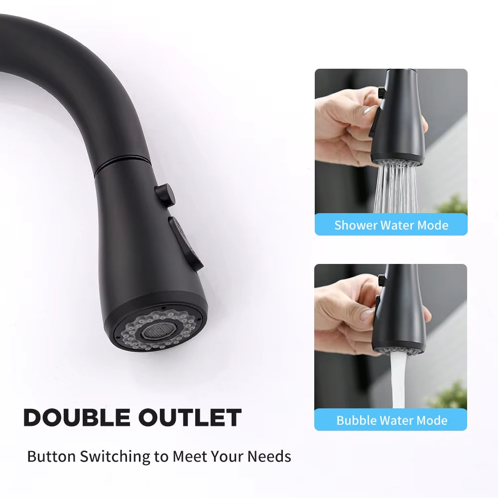 Kitchen Faucet Silver Color Surface Hot and Cold Water Faucet Kitchen Sink Faucet Pull-Out Kitchen Faucet Single Hole Tap866068
